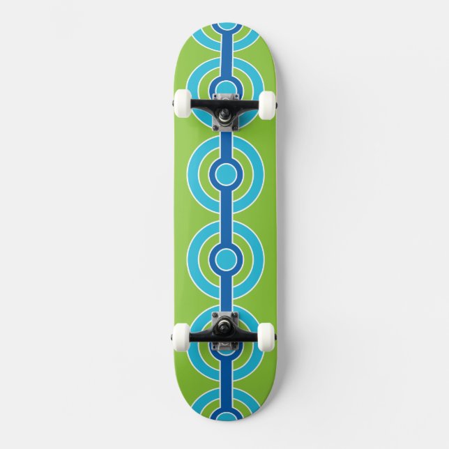 Skateboard Patines Blue / Green Circles (Anverso)