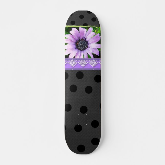 Skateboard Patines de lavanda y de encaje (Anverso )