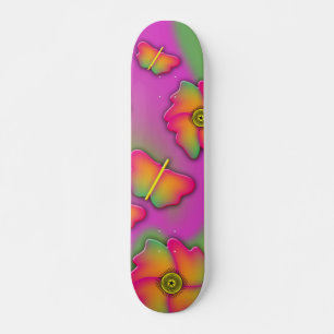 Skateboard Patines de mariposas y flores