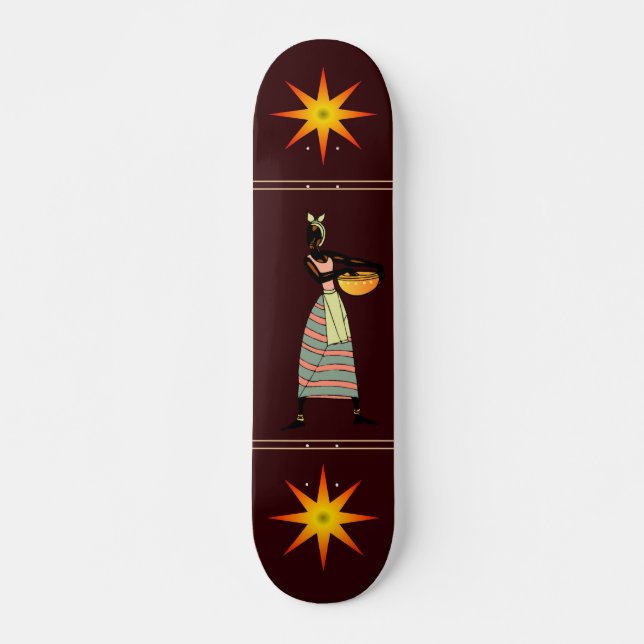 Skateboard Patines de patinaje sobre las mujeres de África (Anverso )