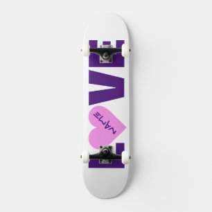 Skateboard Patines de personalizado Pink Heart Valentine