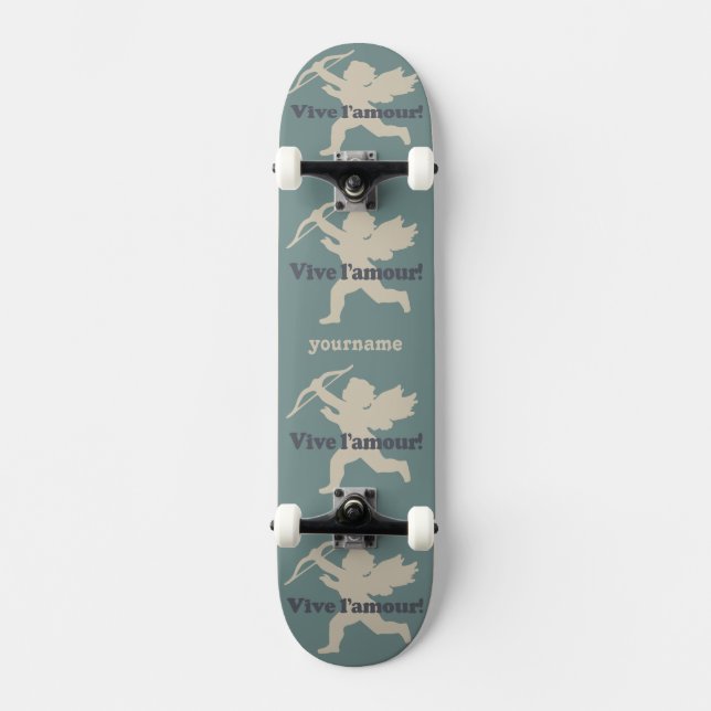 Skateboard Patines de personalizado Vive L'amour Cupid (Anverso)