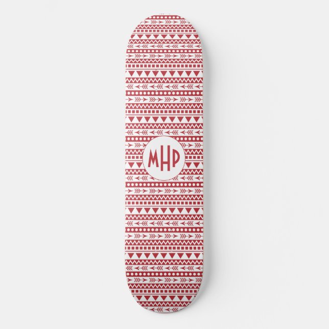 Skateboard Patines monográficos Aztec Pattern personalizado (Anverso)