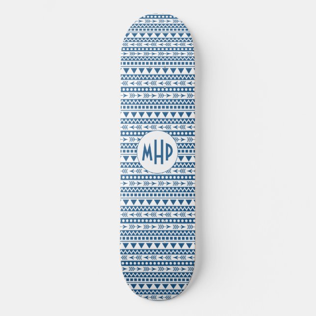 Skateboard Patines monográficos Aztec Pattern personalizado (Anverso)