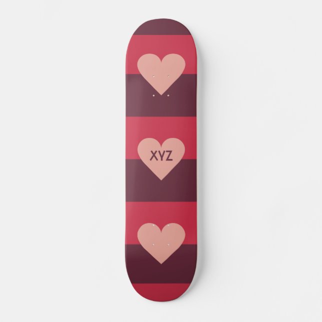 Skateboard Patines monográficos de Valentine Heart personaliz (Anverso)