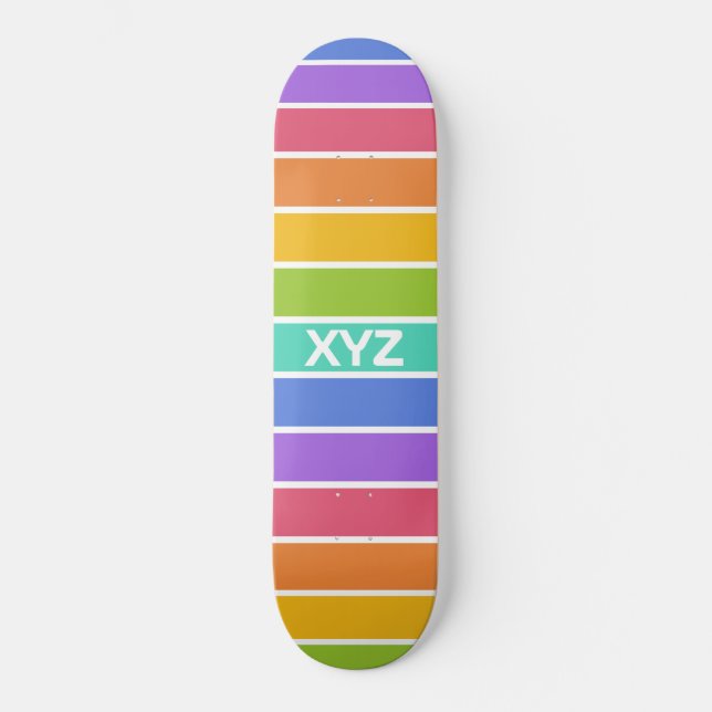 Skateboard Patines personalizados de colores arcoiris (Anverso)