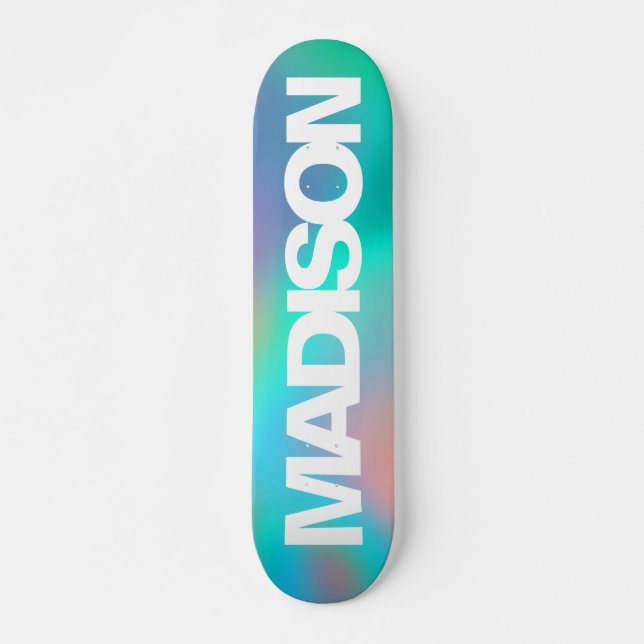 Skateboard Patines Personalizados Nombre Holográfico Unicorni (Anverso )