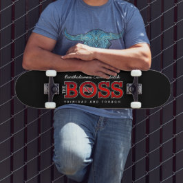 Skateboard Patriotic BOSS Trinidad and Tobago Flag and NAME