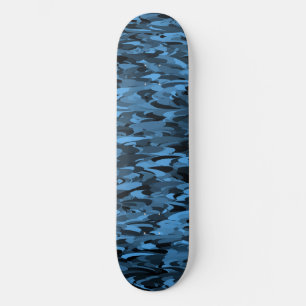 Skateboard Patrón abstracto azul negro