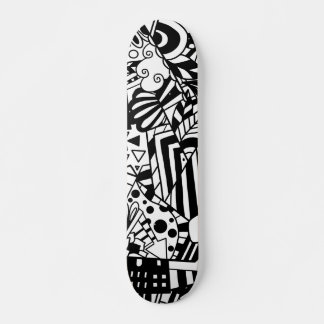 Skateboard Patrón abstracto de arte en blanco y negro