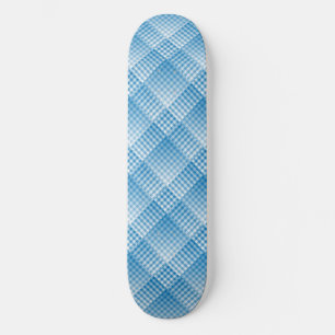 Skateboard Patrón abstracto de cuadros azules y blancos