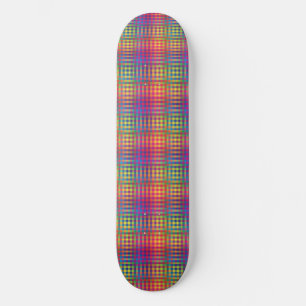 Skateboard Patrón abstracto de cuadros coloridos