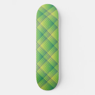 Skateboard Patrón abstracto de cuadros verdes y azules