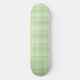Skateboard Patrón abstracto de cuadros verdes y blancos