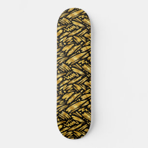 Skateboard Patrón abstracto de lámina de oro