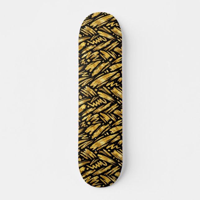 Skateboard Patrón abstracto de lámina de oro (Anverso )