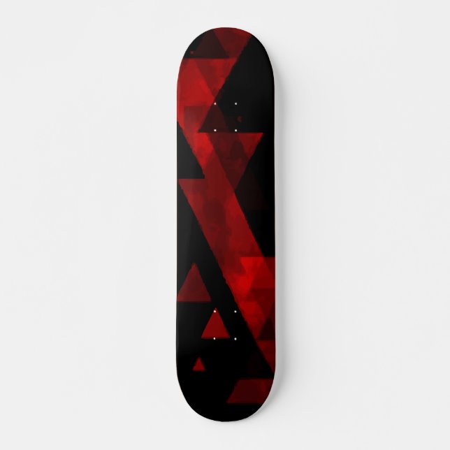 Skateboard Patrón abstracto de triángulo rojo sobre diseño ne (Anverso )