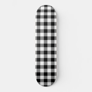 Skateboard Patrón abstracto minimalista cuadrado en negro y b