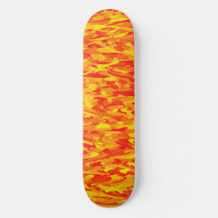 Skateboard Patrón abstracto naranja rojo amarillo