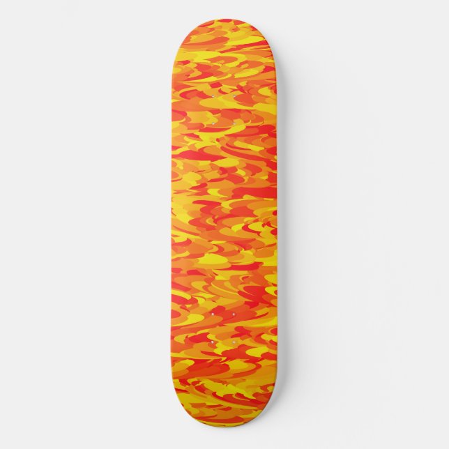 Skateboard Patrón abstracto naranja rojo amarillo (Anverso)