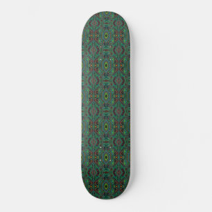 Skateboard Patrón abstracto retro alucinante de negro y verde