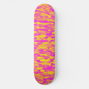 Skateboard Patrón abstracto rosa amarillo naranja