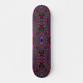 Skateboard Patrón abstracto verde y magenta de espuma de mar 