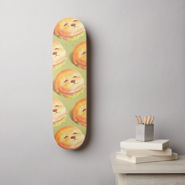 Skateboard Patrón Adorable de Cara de Perro (Arte de la pared)