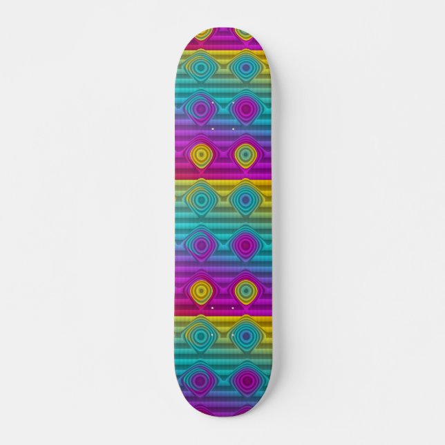Skateboard Patrón ARTs - rayas 3D coloreadas 20 (Anverso )
