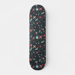 Skateboard Patrón avión negro y avión
