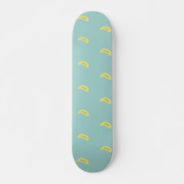 Skateboard Patrón azul del dibujo del plátano amarillo