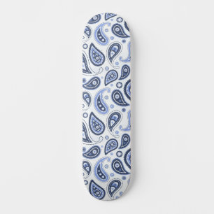 Skateboard Patrón azul paisley