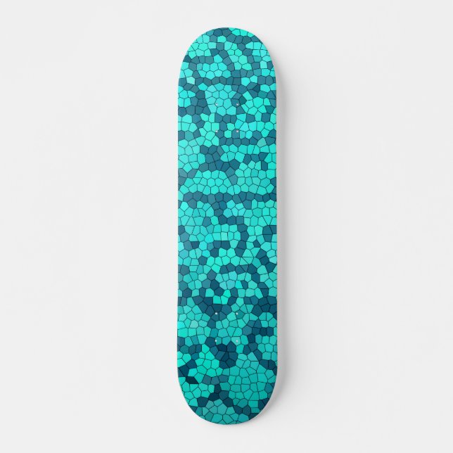 Skateboard Patrón azul Verde azulado turquesa (Anverso )