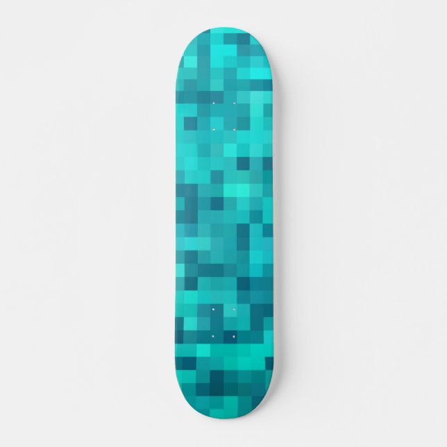 Skateboard Patrón azul Verde azulado turquesa (Anverso )