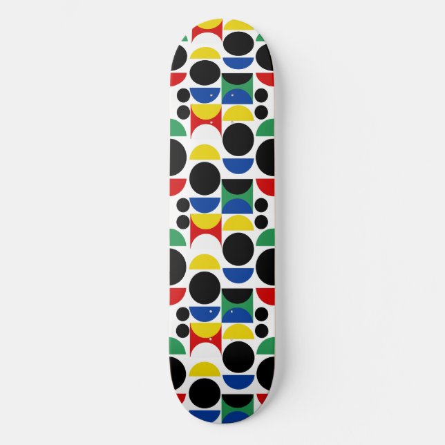 Skateboard Patrón Bauhaus escandinavo de mediados del siglo (Anverso)