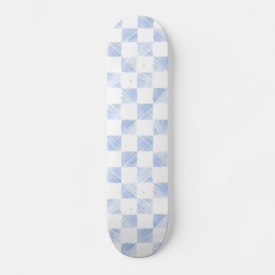 Skateboard Patrón blanco controlado de trazos azules modernos