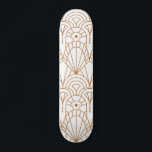 Skateboard Patrón blanco Rosa de oro de arte moderno de Guay<br><div class="desc">El Skateboard Guay Modern Art Deco Rosa Gold White Pattern presenta un diseño Art Deco de color oro subió en un fondo blanco. Diseñado por ©Evco Studio www.zazzle.com/store/evcostudio</div>