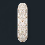 Skateboard Patrón blanco Rosa de oro de arte moderno de Guay<br><div class="desc">El Skateboard Guay Modern Art Deco Rosa Gold White Pattern presenta un diseño Art Deco de color oro subió en un fondo blanco. Diseñado por ©Evco Studio www.zazzle.com/store/evcostudio</div>