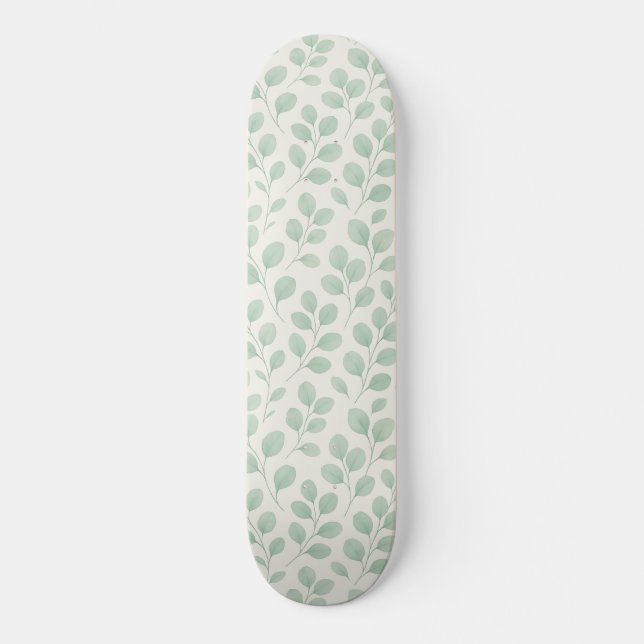 Skateboard Patrón botánico de eucalipto (Anverso)