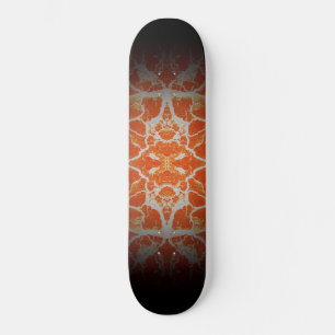 Skateboard patrón caleidoscopio naranja