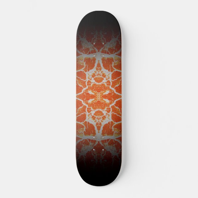 Skateboard patrón caleidoscopio naranja (Anverso)