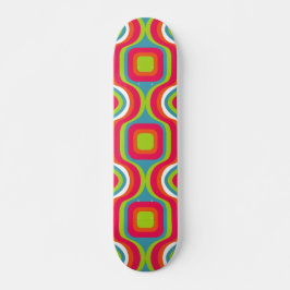 Skateboard Patrón Colorfull Estilo Geométrico Vintage Cuto