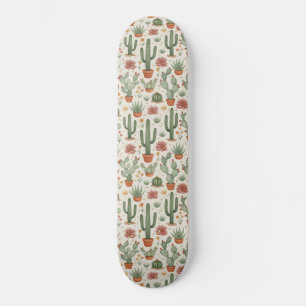 Skateboard Patrón continuo de cactus suculentos del desierto