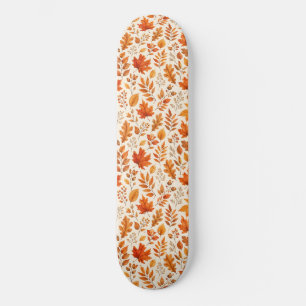 Skateboard Patrón continuo de hojas cálidas de otoño