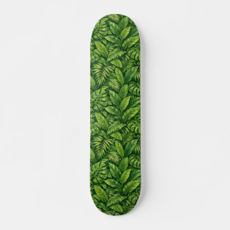 Skateboard Patrón continuo de hojas tropicales modernas