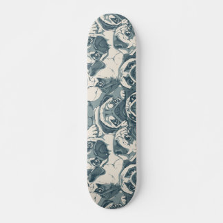 Skateboard Patrón continuo de perro pug lindo