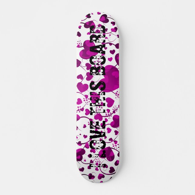 Skateboard Patrón CORAZÓN ART 6 + su texto (Anverso )