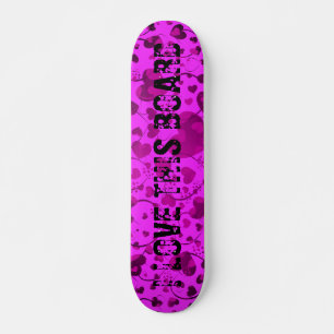 Skateboard Patrón CORAZÓN ART 6 + su texto   rosa