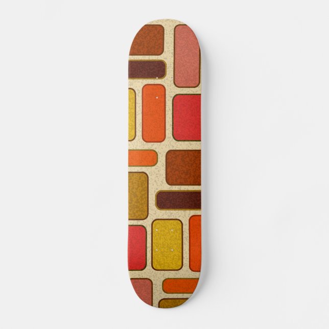 Skateboard Patrón cuadrado de arte moderno (Anverso)