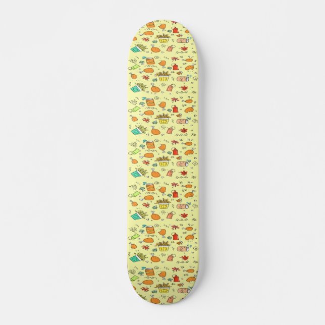 Skateboard Patrón de alimentos y bebidas (Anverso )